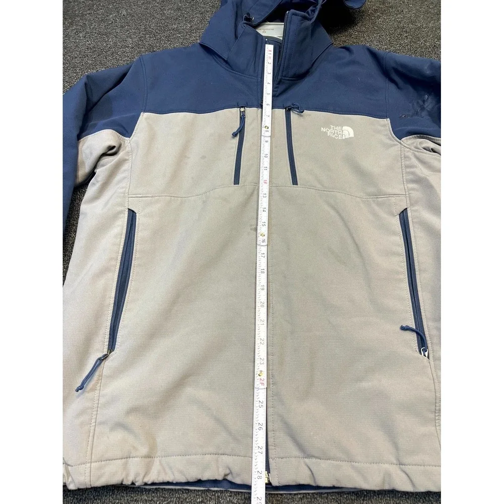 The North Face Primaloft Jacket Mens Large Blue Beige Insulated Softshell Hoodie